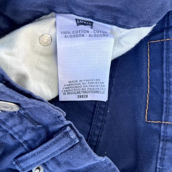 LEVI’S 511 Mens Jeans Size 28 X 28 16 Regular Blue Straight Leg Soft 100% Cotton - Picture 9 of 11